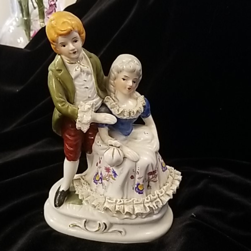 Ceramic Victorian Lady and Gent